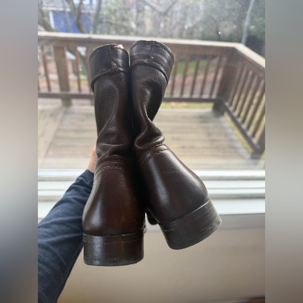 FRYE Chocolate Brown Leather Boots - Picture 5 of 5